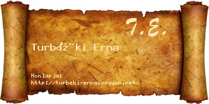 Turbéki Erna névjegykártya